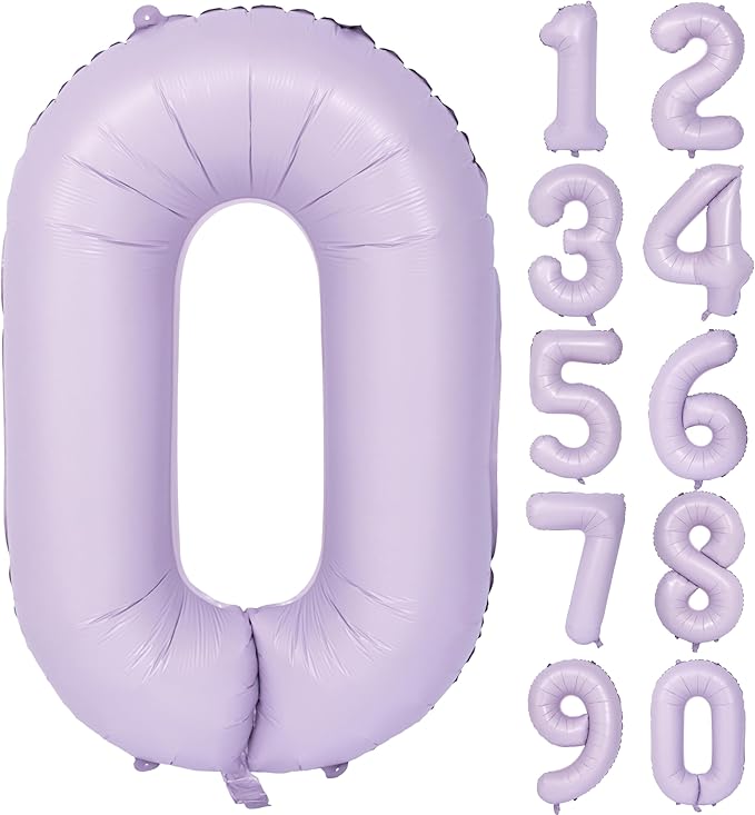 40 In Matte Purple Number Balloons Helium Foil Mylar Balloon Birthday Party banquet Decoration Digital 0
