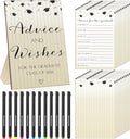 113 Pcs Class of 2026 Graduation Party Favors Include 1 Advice and Wishes Wooden Sign 100 Graduation Advice Cards with 12 Fineliner Ink Pens for The Graduate Class of 2026(Classic Color)