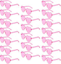 20 Pairs Heart Shaped Sunglasses Bulk, Colorful Rimless Fun Heart Sunglasses for Women Party Favors