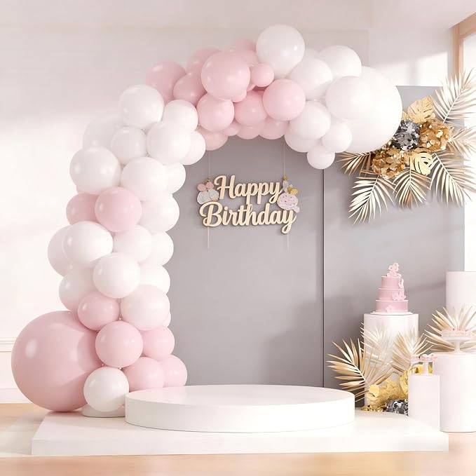 Spring Balloon Garland Arch Kit 160Pcs Pink White Latex Balloons for Baby in Bloom Baby Shower Wedding Bridal Shower Anniversary Birthday Party Decorations