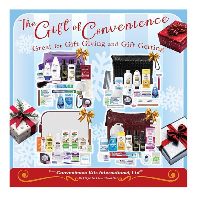 Convenience Kits International Women's 10-Piece Deluxe Kit with Travel Size TSA Compliant Essentials, Featuring: Pantene Hair Products in Reusable Toiletry Bag - Clear color
