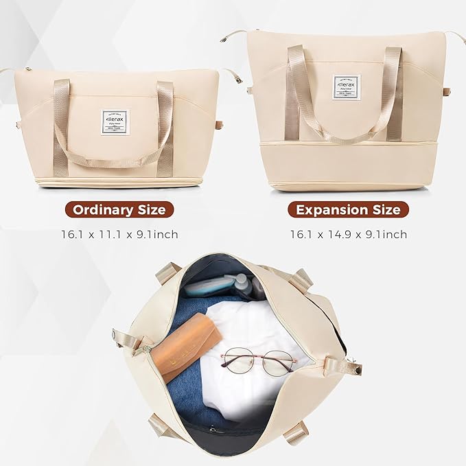 4-Piece Luggage Set, Suitcase with TSA Lock Travel Duffel Bag Wet-Dry Toiletry Bag,Golden