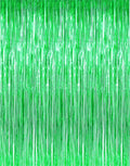 i-CHONY 2 Pcs Green Metallic Tinsel Foil Fringe Curtains,3.2ft x 8.2ft Photo Booth Backdrop for Birthday Wedding Bridal Shower Baby Shower Holiday Celebration Bachelorette Party Decorations