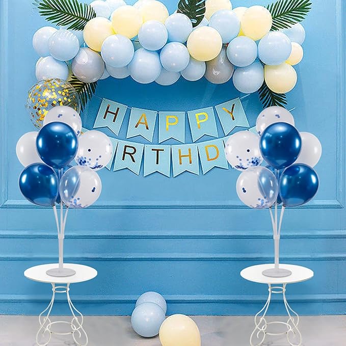 Blue Balloon Stand Centerpiece Table Decorations for Men's Birthday Father's Day Retirement Graduation Decorations Class of 2026 New Years Eve (Blue set4)