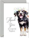 Thank You Cards for Nephew - Party Dog - Thankyou Cards for Nephew from Auntie Uncle, Heartfelt Appreciation Card 5x7 Inch Thank You So Much Greeting Cards