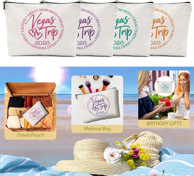 1 Pcs 3 Pcs 4 Pcs Makeup Bag, Girls Trip Gifts Favors Girls Weekend Gifts, Friendship Gifts for Women Bestie Bride