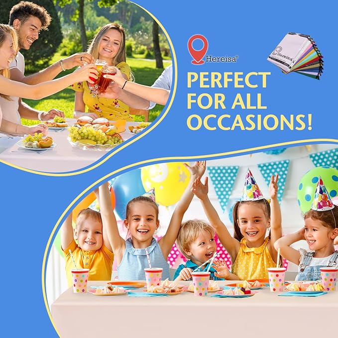 8-Count Blush Pink Disposable Plastic Tablecloths Rectangle 54x108 Inch - Extra Long Waterproof Banquet Table Covers for Parties & Catering