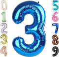 Numbers Balloon 3, 40 Inch Large Dark Blue Balloon for Three Year Old Birthday Decor, 3 13 30 31 Birthday Party Decorations for Wedding Supplies