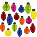16pcs Christmas Party Decorations Honeycomb Hanging - Paper Ball Light Decor for Tree, Table Centerpieces, Holiday Classroom Supplies