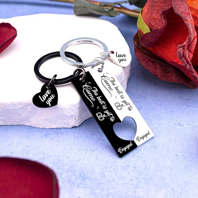 Engagement Gifts For Couples Newly Engaged Bridal Shower Gift Fiancee Fiance Gift For Women Men Groom Bride To Be Gifts Unique Best Engagement Party Keychain Valentines Day Gift For Her Him