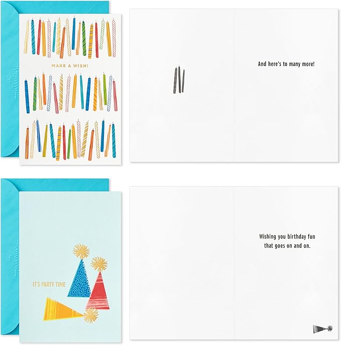Hallmark Birthday Cards Assortment, 36 Cards with Envelopes (Party Time)