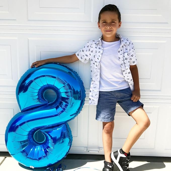 Number 6 Balloon 40 Inch, 6th Birthday Balloon for Boy Girl, Dark Blue 16 60 61 65 Numbers Balloons Birthday Party Wedding Events Decorations