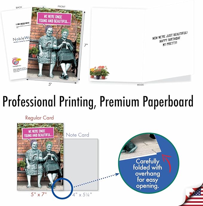 NobleWorks - Pack of 3 Hilarious Birthday Greeting Cards with Envelopes (1 Designs, 3 Each) - Young and Beautiful C3635BDG-C3x1