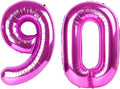 40 Inch Large 90 Balloon Numbers Rose Purple Big Foil Number Balloons Giant Helium Happy Birthday Party Decorations for Man and Women, Huge Mylar Anniversary Party Supplies