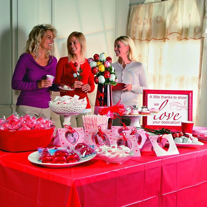 Fun Express Valentine's Day Fortune Cookies Bulk 50 Pack - Red & Pink Individually Wrapped Treats for Kids Classroom Party Favors | Holiday Snacks for Adults & Children | Made in USA Premium Quality