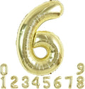 TONIFUL 40 Inch Light Gold Large Numbers Balloon 0-9 Birthday Party Decorations,Foil Mylar Big Number 6 Balloon Digital 6 for Birthday Party,Wedding, Bridal Shower,Engagement,Graduations,Anniversary