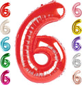 Number 6 Balloon 40 Inch, 6th Birthday Balloon for Boy Girl, Red 16 60 61 65 Numbers Balloons Birthday Party Wedding Events Decorations
