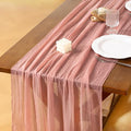 Socomi 3pcs Cheesecloth Table Runner Rose Gold Easter Spring Gauze 120 Inch Rustic Boho Cheese Cloth Runner for Wedding Party Baby Bridal Shower Centerpiece Decoration Holiday Home Decorations