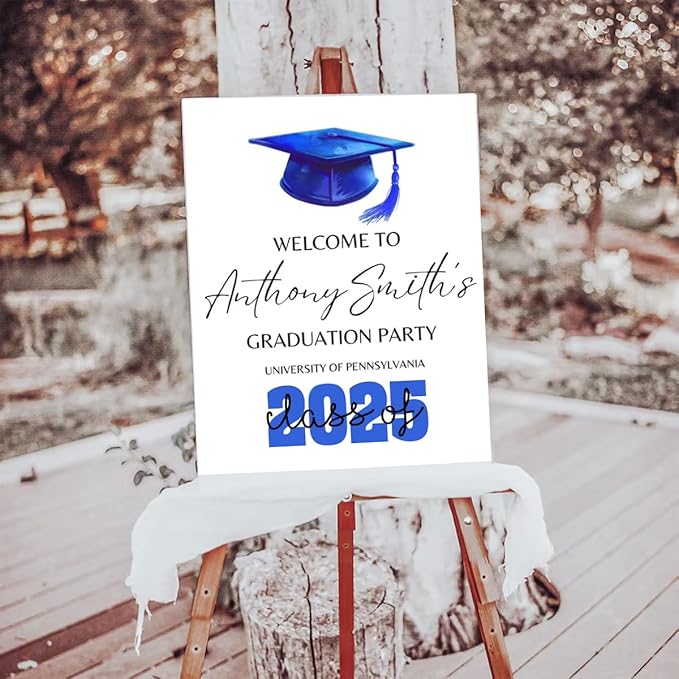 Graduation Party Welcome Sign, Photo Graduation Poster, Greenery Grad Poster, Grad Party Decorations, Senior 2025 2026, Class of 2025 Welcome Board,Custom Grad Celebration Sign, Graduates, Canvas 5