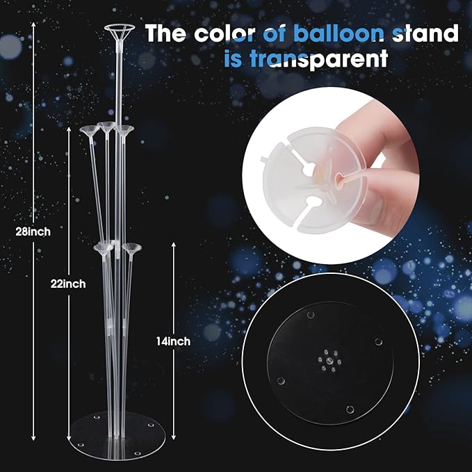6 Sets Balloon Stand Kits, Balloon Sticks Holders with Base for Table Graduation Birthday Baby Shower Gender Reveal Party Decorations