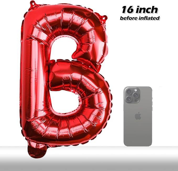 [85 PCS] 16" Red Letter Number Balloons, Happy Birthday & 2 Sets of A-Z 0-9, Foil Mylar Aluminum Hanging Alphabet for Valentine's Day Anniversary Graduation New Year eve Birthday Party Decorations
