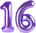 40 Inch Purple Number 16 Digital Balloon,Jumbo Mylar Foil Helium Balloon for 16 Balloons for Birthday Party,Wedding Anniversary Party Decorations