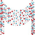 Outus 10 Pieces Colorful Dots Paper Garland Easter Decor Round Glitter Hanging Confetti Streamers Backdrop for Spring Birthday Classroom Halloween Trunk or Treat Car Decoration (Light Blue,White,Red)