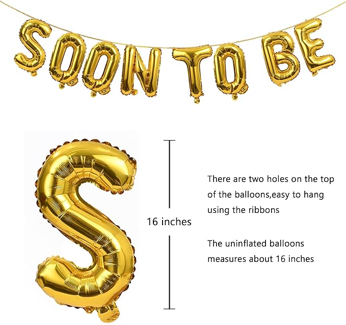 SHUNTAI Engagement Party Decorations Soon To Be Mr & Mrs Balloon Banner Heart Balloons Huge Ring Balloons Gold Wedding Rehearsal Bridal Shower Bachelorette Party Sign Decor Supplies