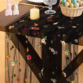 Socomi Black Embroidery Daisy Spring Easter Floral Wildflower Tulle Gauze CheeseclothTable Runners for Wedding Party Baby Shower Birthday Holiday Picnic Home Decor 1pc