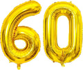 Giant Gold Number 60 Balloons, 40 Inch Jumbo Number 60, Large Foil Mylar Balloons for Girls Women 60th Birthday Party Decorations, 60 Anniversary Events Decorations