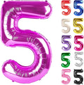 Rosy Purple Number 5 Balloon 40 Inch, 5 Balloon Number, 5th Birthday Decorations, Rosy Purple Party Supplies for Boys Girls