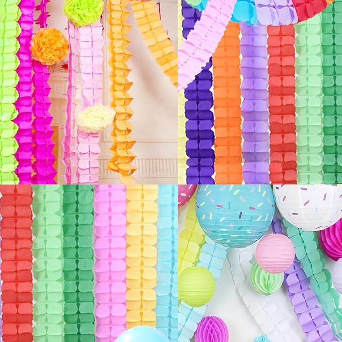 10PCS Four Leaf Clover Paper Flowers Garland Decorations Four Leaf Clover Paper Banner Tissue Paper Streamers Reusable Hanging Garland for Birthday Wedding Party Backdrop Home Decor Colorful kit