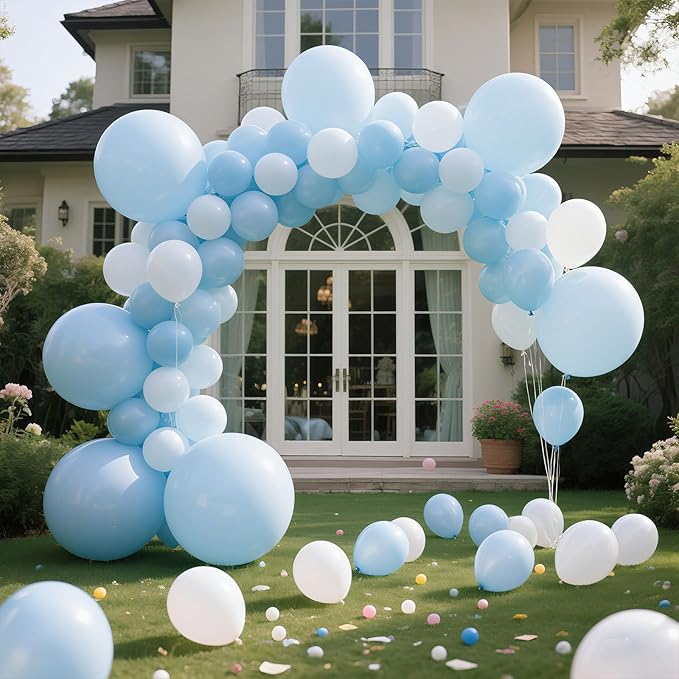 Pastel Blue Latex Party Balloons 160 Pack 5 inch Round Light Blue Balloons for Wedding Baby Shower Gender Reveal Birthday Party Decoration
