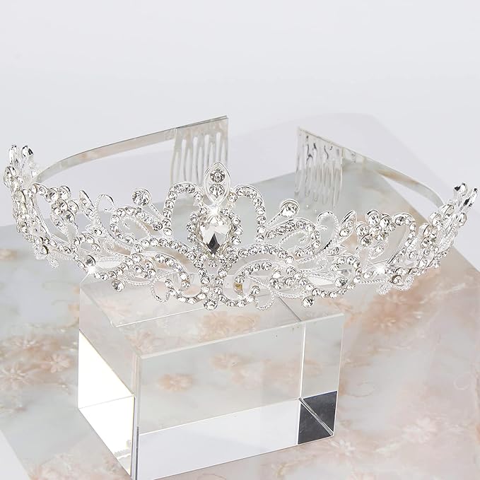 CIEHER 3 Pack Bachelorette Party Decorations - Crystal Crown, Bride To Be Sash & Wedding Veil for Bachelorette Party Favors Bridal Shower Gifts for Bride