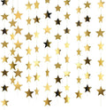 Gold Glitter Star Garland Hanging Decorations, Streamer Bunting Banner Decorations,65 Feet, Twinkle Star Backdrop for Graduation, Birthday, Wedding, Christmas Party, New Year (Gold)