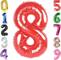 40 Inch Red Number 8 Balloon, Giant 8 Number Balloons for 8th Birthday Decorations, Party Supplies for Baby Boy Girl, Red Party Decor