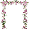 Lvydec Artificial Peony Flower Garland - 6ft Silk Peony Red Flower Garland Arch Flower Vine for Wedding Party Table Decoration (Deep Ruby red)