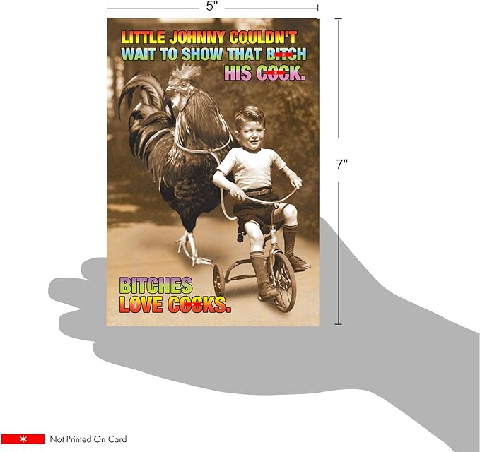 NobleWorks -1 Funny Birthday Card for Men - Inappropriate Grown-Up Humor, Hilarious Birthdays (Buyer Discretion Advised) - B-tches Love C-ck 8002