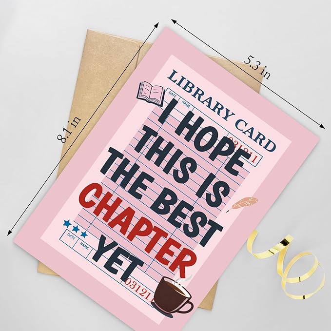 Funny New Chapter Card for Him Her, Hilarious Good Luck Card, Inspirational Congratulations Cards Gift for New Beginning, I Hope This Is The Best Chapter Yet