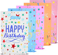 GOMANCHE 40-Pack Happy Birthday Party Favor Bags 9.4 x 6.3 Inch - Colorful Reusable Goodie Gift Bags for Kids, Girls & Boys Birthday Parties, Baby Showers & Special Events
