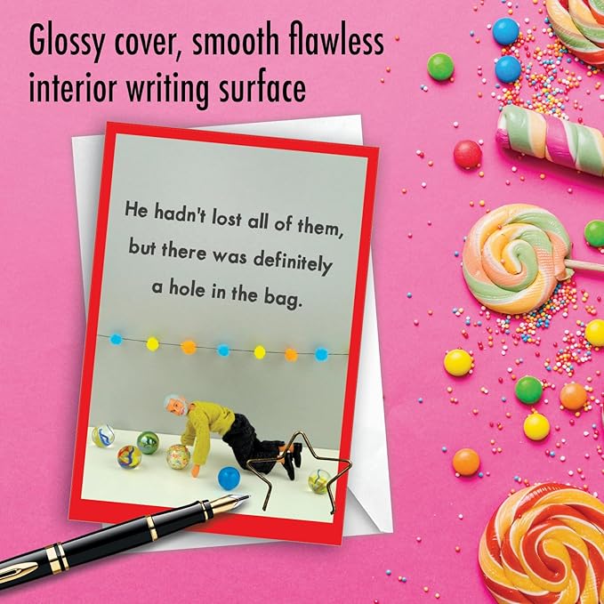 NobleWorks Hysterical Birthday Greeting Card with 5 x 7 Inch Envelope (1 Card) Lost Marbles C7858BDG