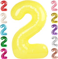 2 Numbers Balloon 40 Inch Yellow Two Balloon Number Birthday Decor, 2nd 12 21st Party Celebration Decorations Graduations Wedding Baby Shower