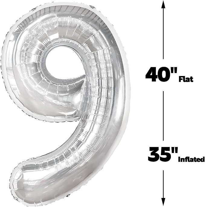 40 Inch Big Silver 29 Balloon Number, Jumbo Giant Happy 29th 29 Birthday Party Decorations, Large 29 Mylar Foil Anniversary Birthday Party Engagement Decorations