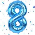 40 inch Blue Number Balloon Giant Foil Helium Balloons Blue Number 8 Balloon for 8th Birthday Party Decorations