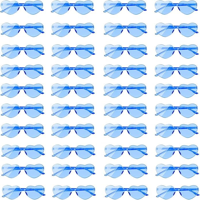 AEAHALY Heart Sunglasses for Women and Men Rimless Heart Shaped Sunglasses Bachelorette Bride Party Accessories