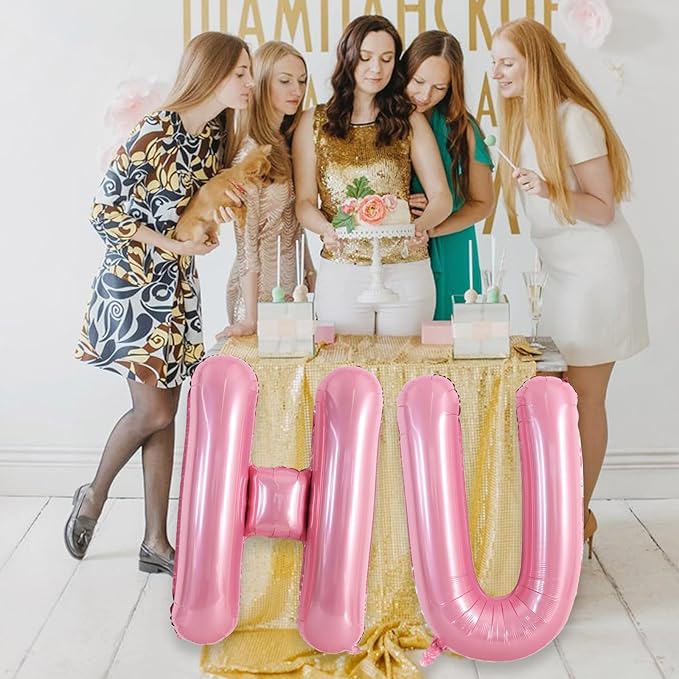 TONIFUL 40 Inch Large Pink Letter H Balloons Giant Foil Mylar Alphabet Balloon for Birthday Party Anniversary Baby Shower Wedding Supplies Decorations