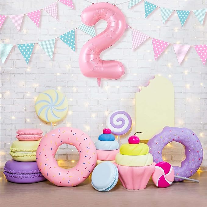 Number 2 Balloon 40 Inch Pink Number Balloon Foil Mylar Alphabet Balloon for Birthday Wedding Baby Shower Party Large Number Balloon