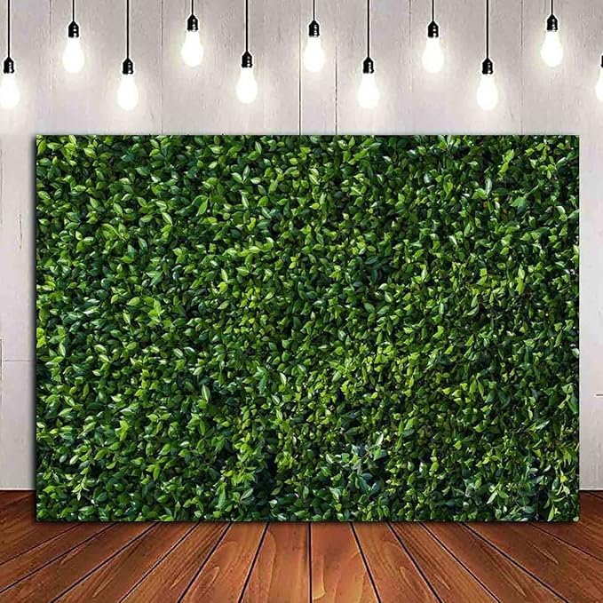 Nature Spring 3D Green Leaves Theme Photo Background Wedding Birthday Party Newborn Baby Shower Photography Backdrops Zoo Decor Shoot Props Bannner (8x6 FT)