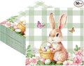 Easter Bunny Paper Napkins - 50Pcs Disposable Decorative Napkins for Easter Party, Spring Dinner, Bunny Themed Table Decorations