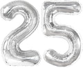 40 Inch Silver Number 25 Digital Balloon,Jumbo Mylar Foil Helium Balloon for 25 Balloons for Birthday Party,Wedding Anniversary Party Decorations